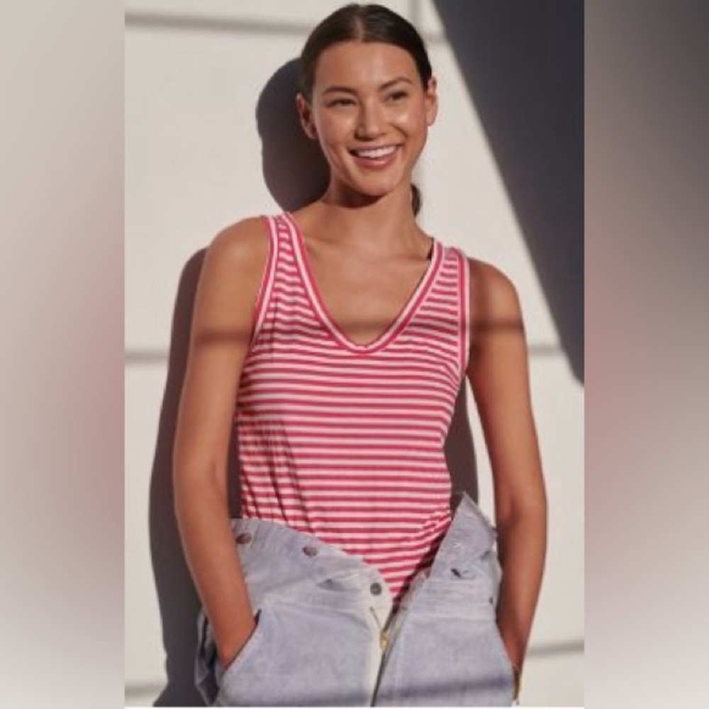 T.LA Striped Scoop-Neck Tank